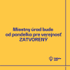 Miestny úrad bude od pondelka - 26.10.2020 pre verejnosť zatvorený